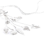 Sterling Silver Swirl Pendant Seashell Necklace with Charms