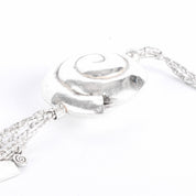 Sterling Silver Swirl Pendant Seashell Necklace with Charms