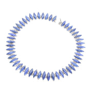 Sterling Silver & Lapis Lazuli Marquise Cabochon Collar Necklace