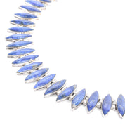 Sterling Silver & Lapis Lazuli Marquise Cabochon Collar Necklace