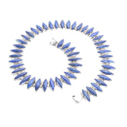 Sterling Silver & Lapis Lazuli Marquise Cabochon Collar Necklace