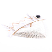 1980s Kimberly Keyworth Signed Sterling Silver & 14K Gold Geometric Brooch