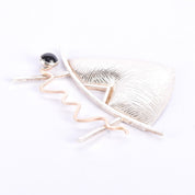 1980s Kimberly Keyworth Signed Sterling Silver & 14K Gold Geometric Brooch