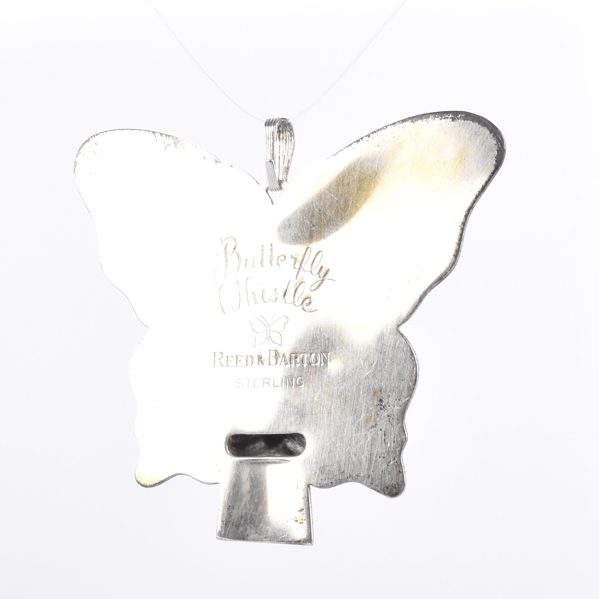 Reed & Barton Sterling Silver "Butterfly Whistle" Pendant