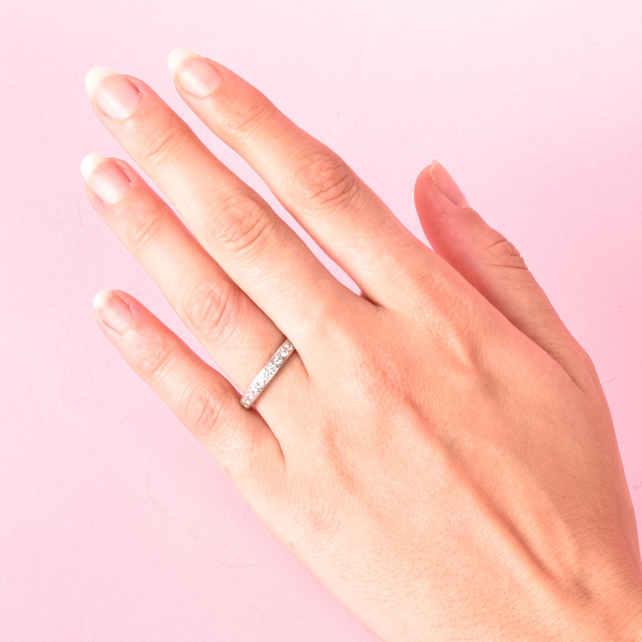 Platinum Twenty-Six Natural Round Diamond Eternity Band