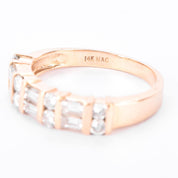 14K Gold 1.0 TCW Round & Baguette Natural Diamond Wedding Band