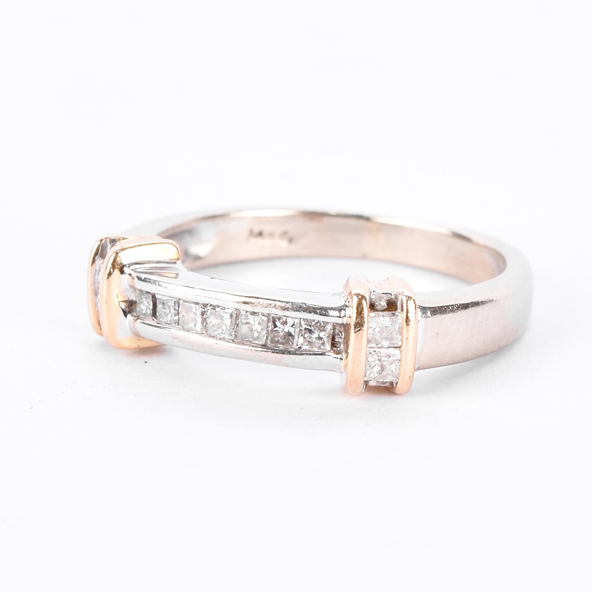 Two-Tone 14K Gold 0.30 TCW Channel-Set Natural Diamond Ring