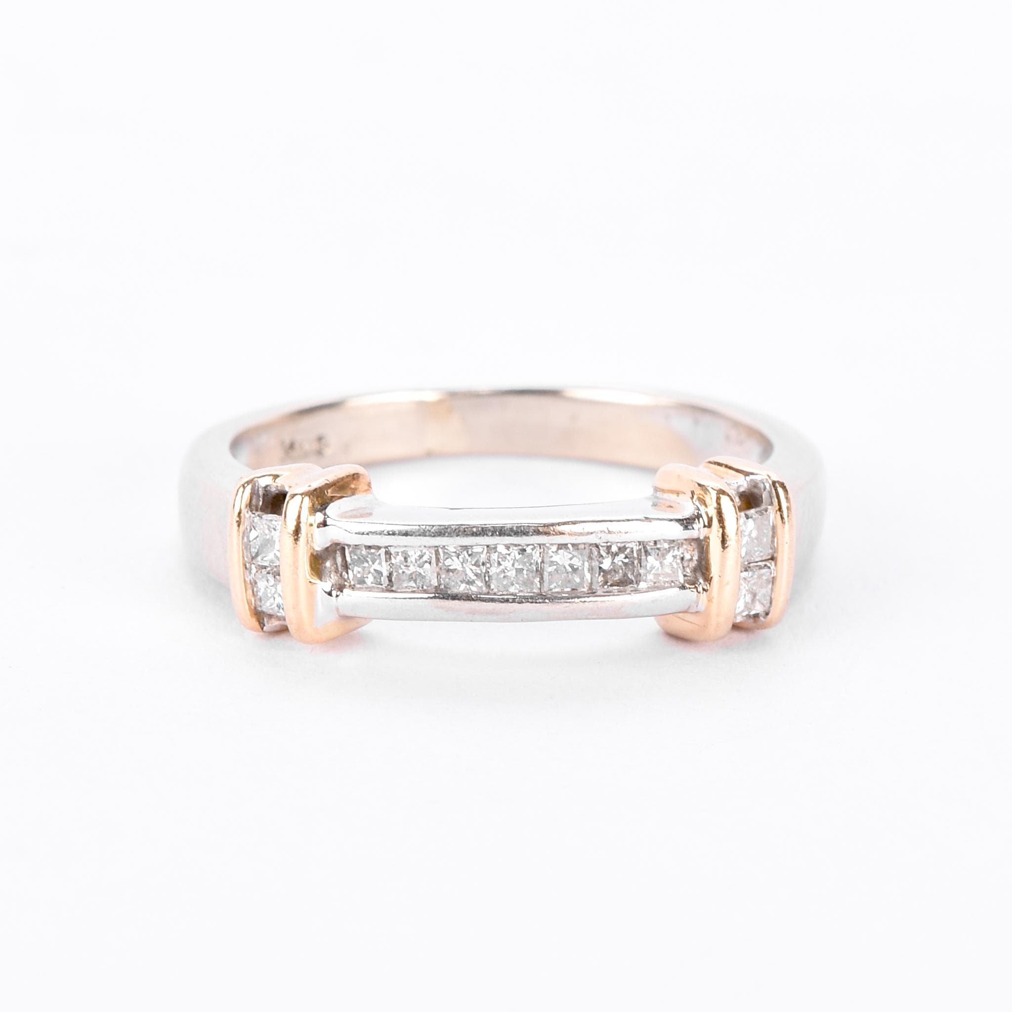 Two-Tone 14K Gold 0.30 TCW Channel-Set Natural Diamond Ring