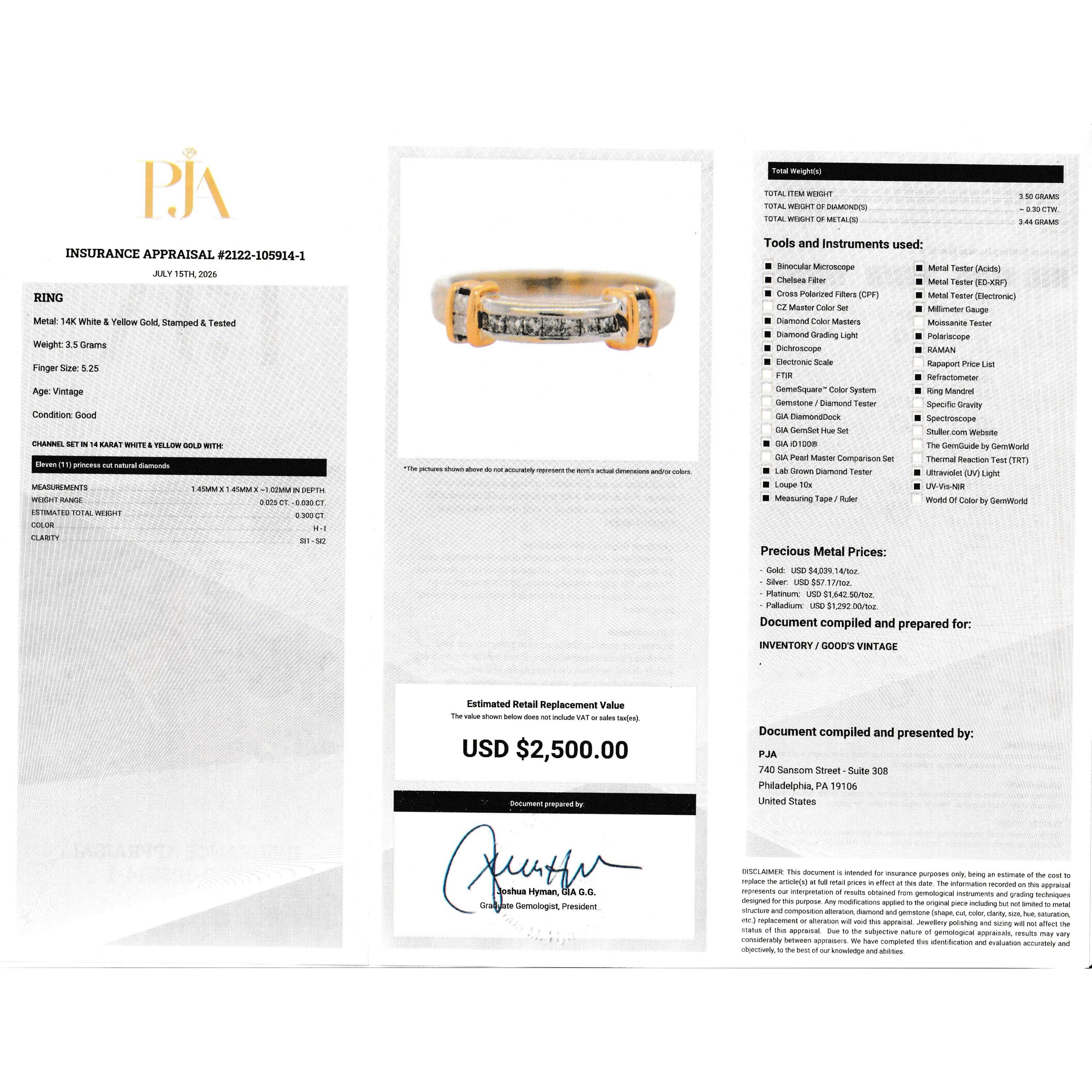 Two-Tone 14K Gold 0.30 TCW Channel-Set Natural Diamond Ring