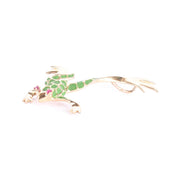 14K Gold & Ruby Leaping Frog Pendant