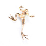 14K Gold & Ruby Leaping Frog Pendant