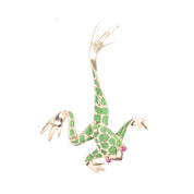 14K Gold & Ruby Leaping Frog Pendant