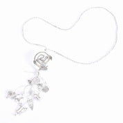 Sterling Silver Swirl Pendant Seashell Necklace with Charms