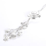 Sterling Silver Swirl Pendant Seashell Necklace with Charms