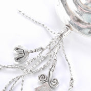 Sterling Silver Swirl Pendant Seashell Necklace with Charms
