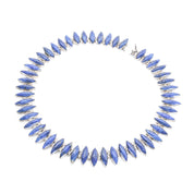 Sterling Silver & Lapis Lazuli Marquise Cabochon Collar Necklace