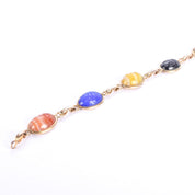 12K Gold Filled Multi-Gemstone Scarab Necklace