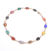 12K Gold Filled Multi-Gemstone Scarab Necklace