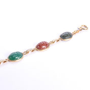 12K Gold Filled Multi-Gemstone Scarab Necklace