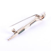 Sterling Silver & Agate Scottish Dirk Kilt Pin