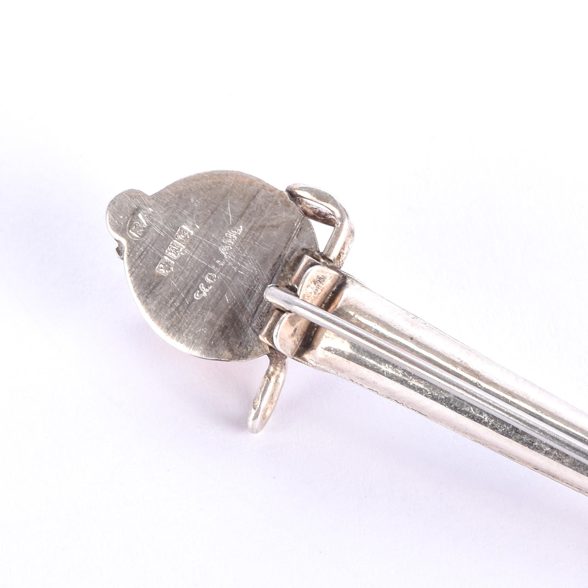Sterling Silver & Agate Scottish Dirk Kilt Pin