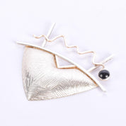 1980s Kimberly Keyworth Signed Sterling Silver & 14K Gold Geometric Brooch