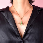 14K Gold & Ruby Leaping Frog Pendant