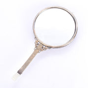Chinese Silver & Carved Pale Jade Medallion Hand Mirror
