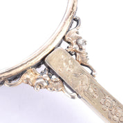 Chinese Silver & Carved Pale Jade Medallion Hand Mirror