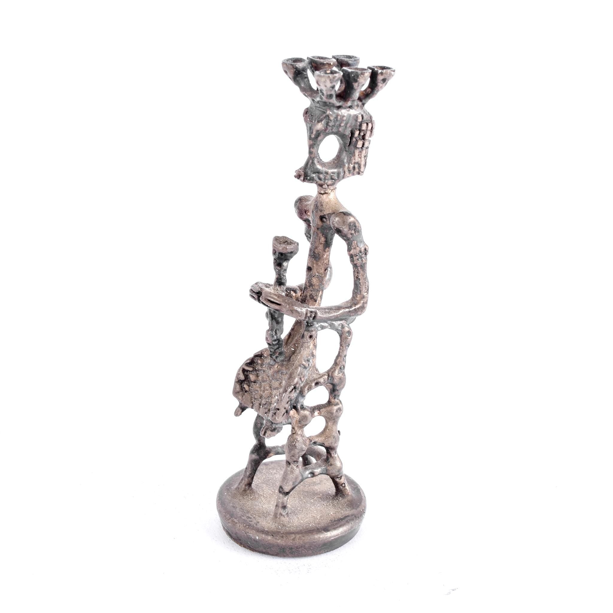 1955 Aharon Bezalel Modernist Sculptural Silver Chess Set in Original Box