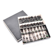 1955 Aharon Bezalel Modernist Sculptural Silver Chess Set in Original Box