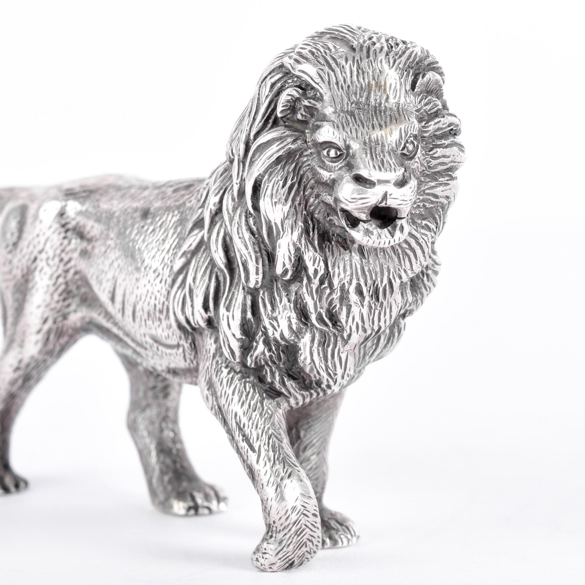 Sterling Silver Roaring Lion Figurine