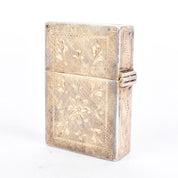 Italian 800 Silver Lighter Case with Hand-Painted Courting Scene
