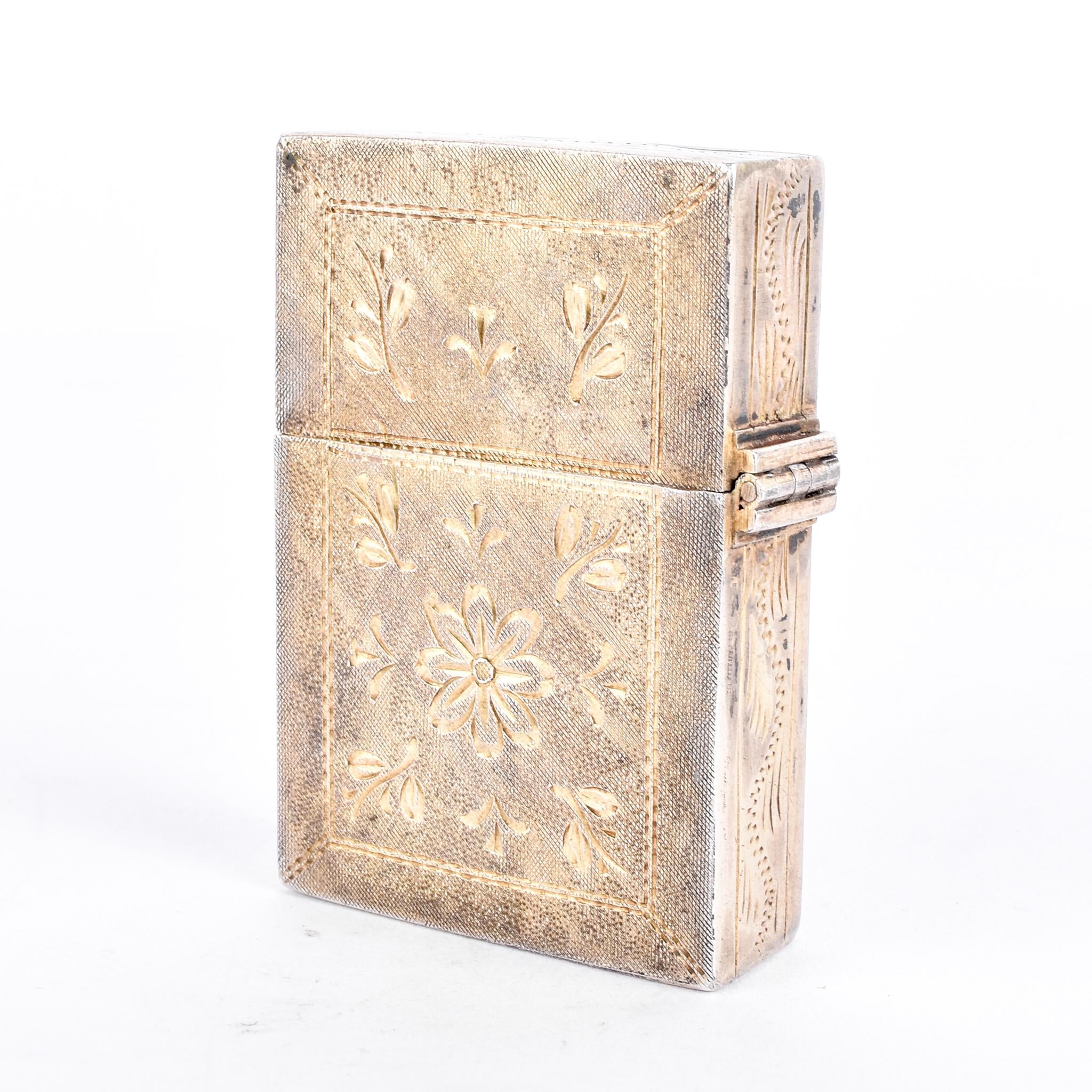 Italian 800 Silver Lighter Case with Hand-Painted Courting Scene