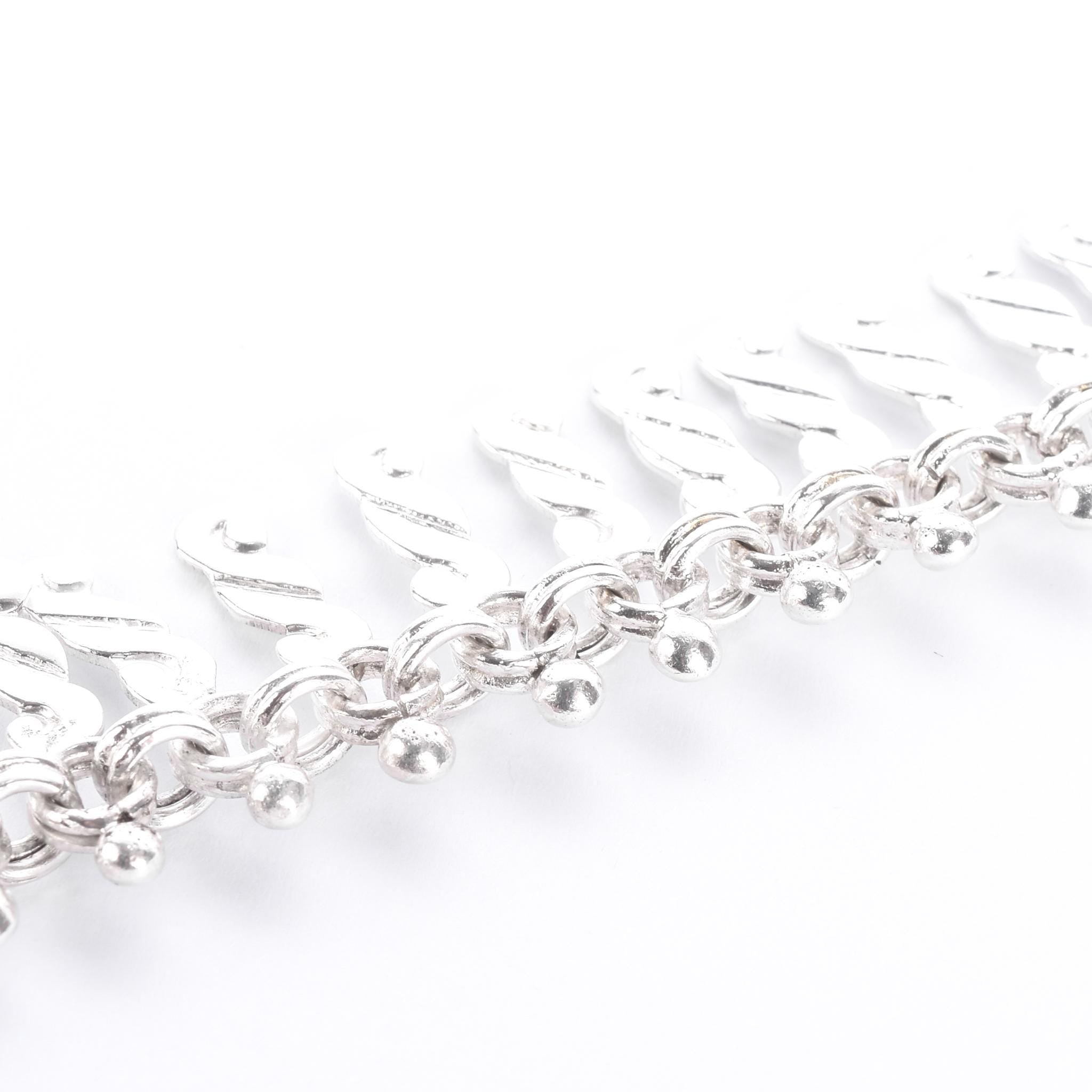 Sterling Silver Unique Swirl-Link Collar Necklace