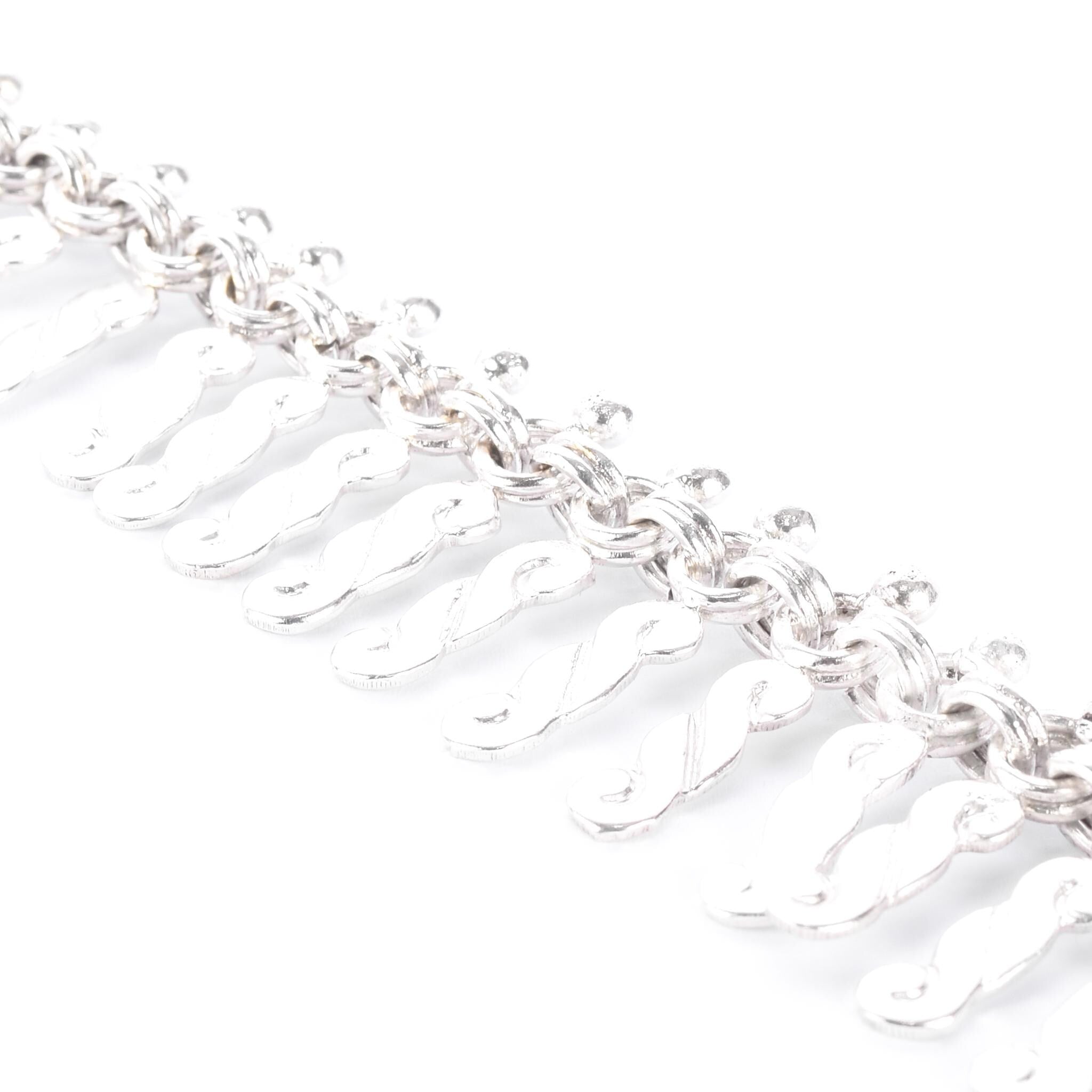 Sterling Silver Unique Swirl-Link Collar Necklace