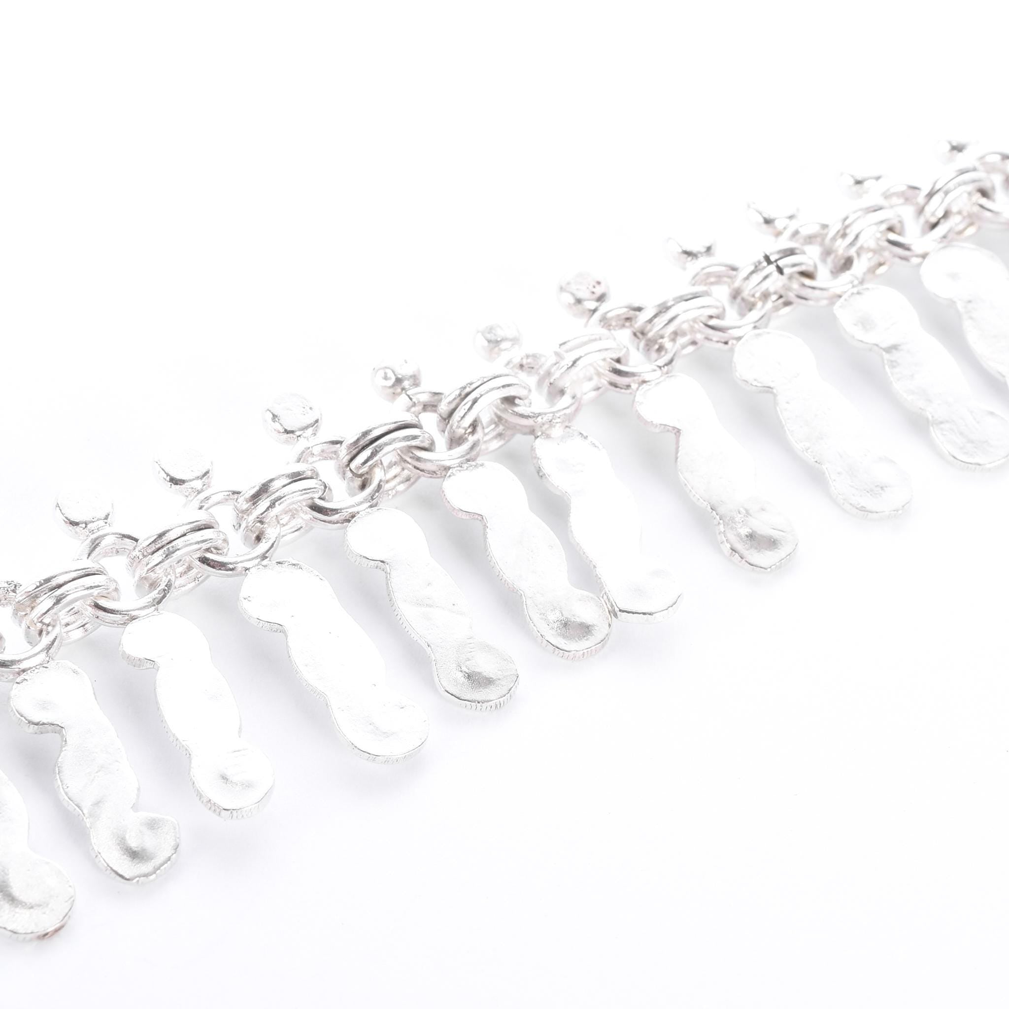 Sterling Silver Unique Swirl-Link Collar Necklace