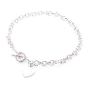 Tiffany & Co. Sterling Silver Heart Tag Toggle Clasp Necklace
