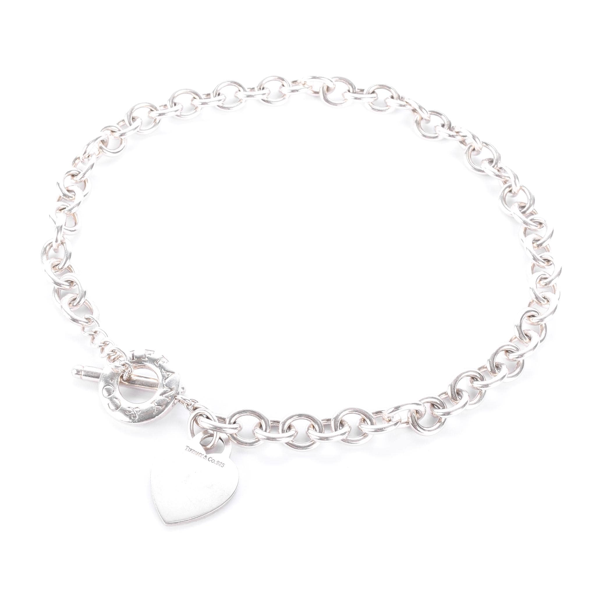 Tiffany & Co. Sterling Silver Heart Tag Toggle Clasp Necklace