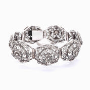 800 Silver Peruzzi Art Deco Filigree Floral Bracelet