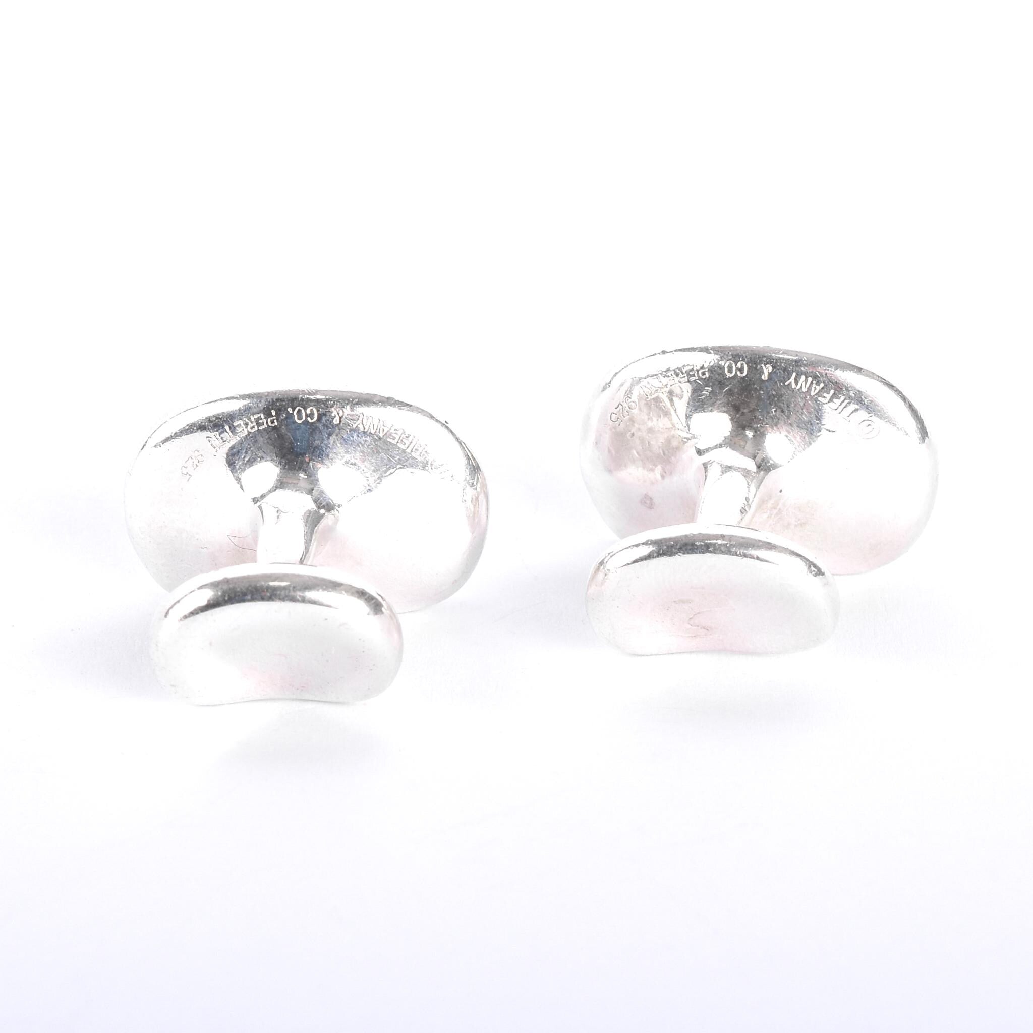 Tiffany & Co. Elsa Peretti Sterling Silver Bean Cufflinks