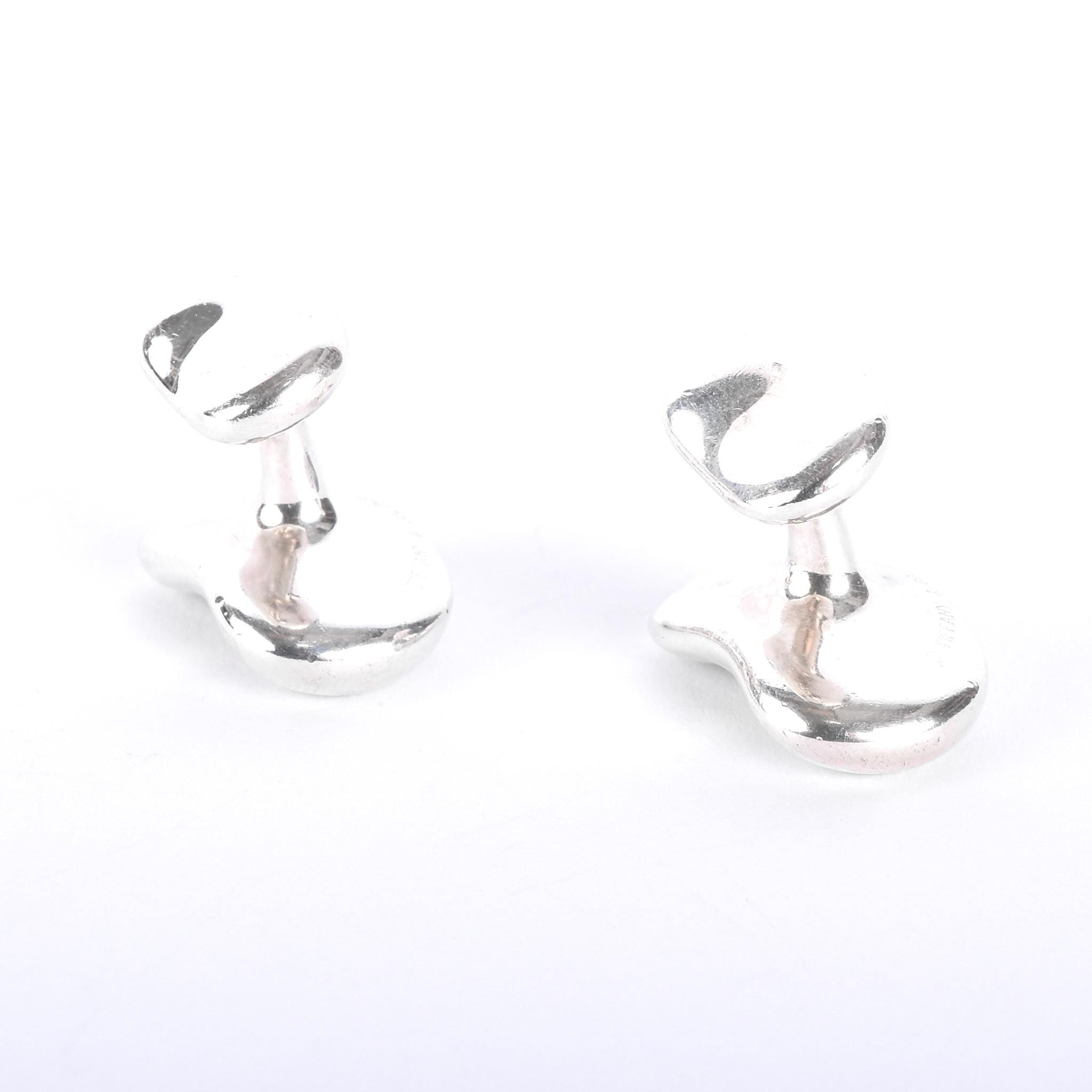 Tiffany & Co. Elsa Peretti Sterling Silver Bean Cufflinks