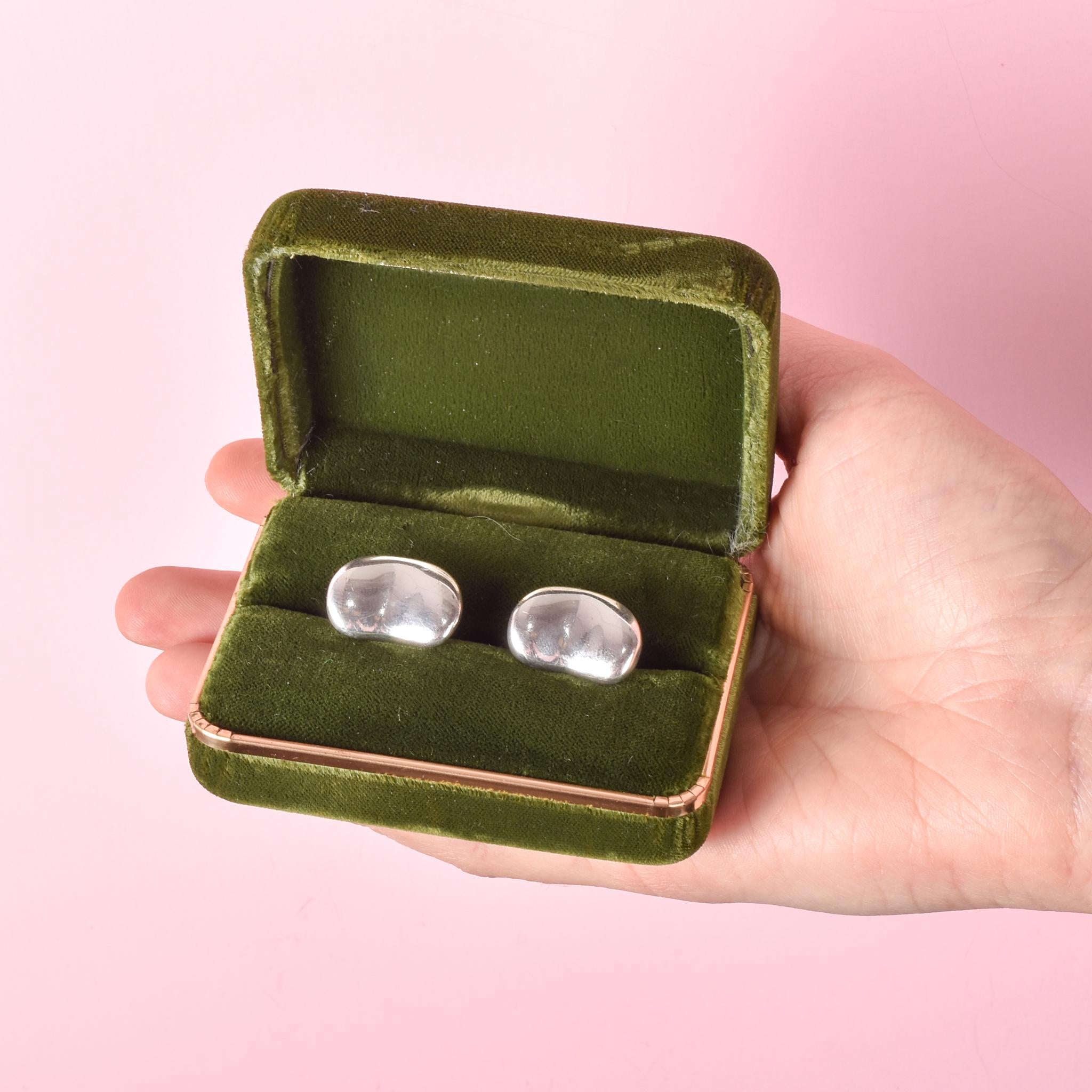 Tiffany & Co. Elsa Peretti Sterling Silver Bean Cufflinks