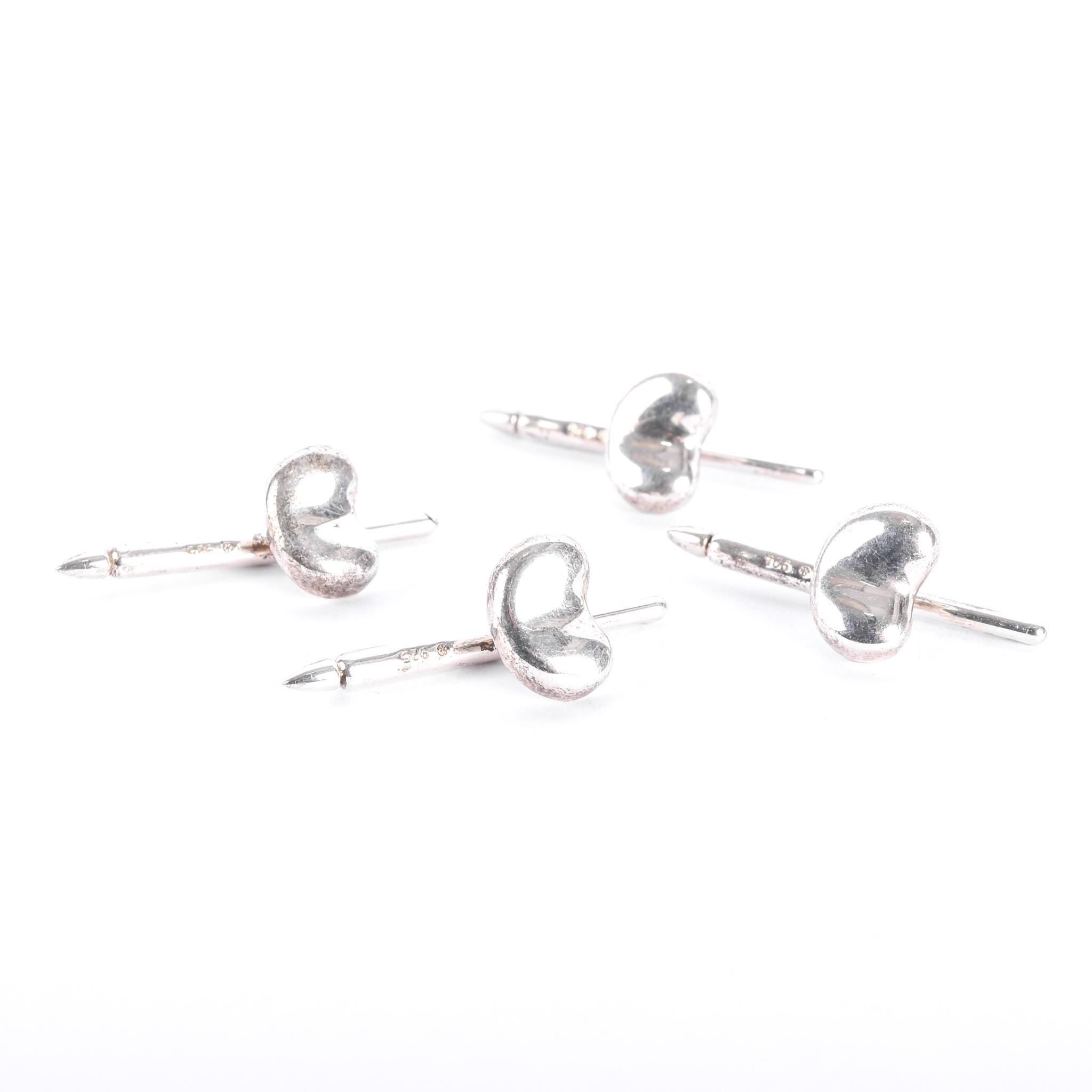 Tiffany & Co. Elsa Peretti Sterling Silver Bean Shirt Studs Set
