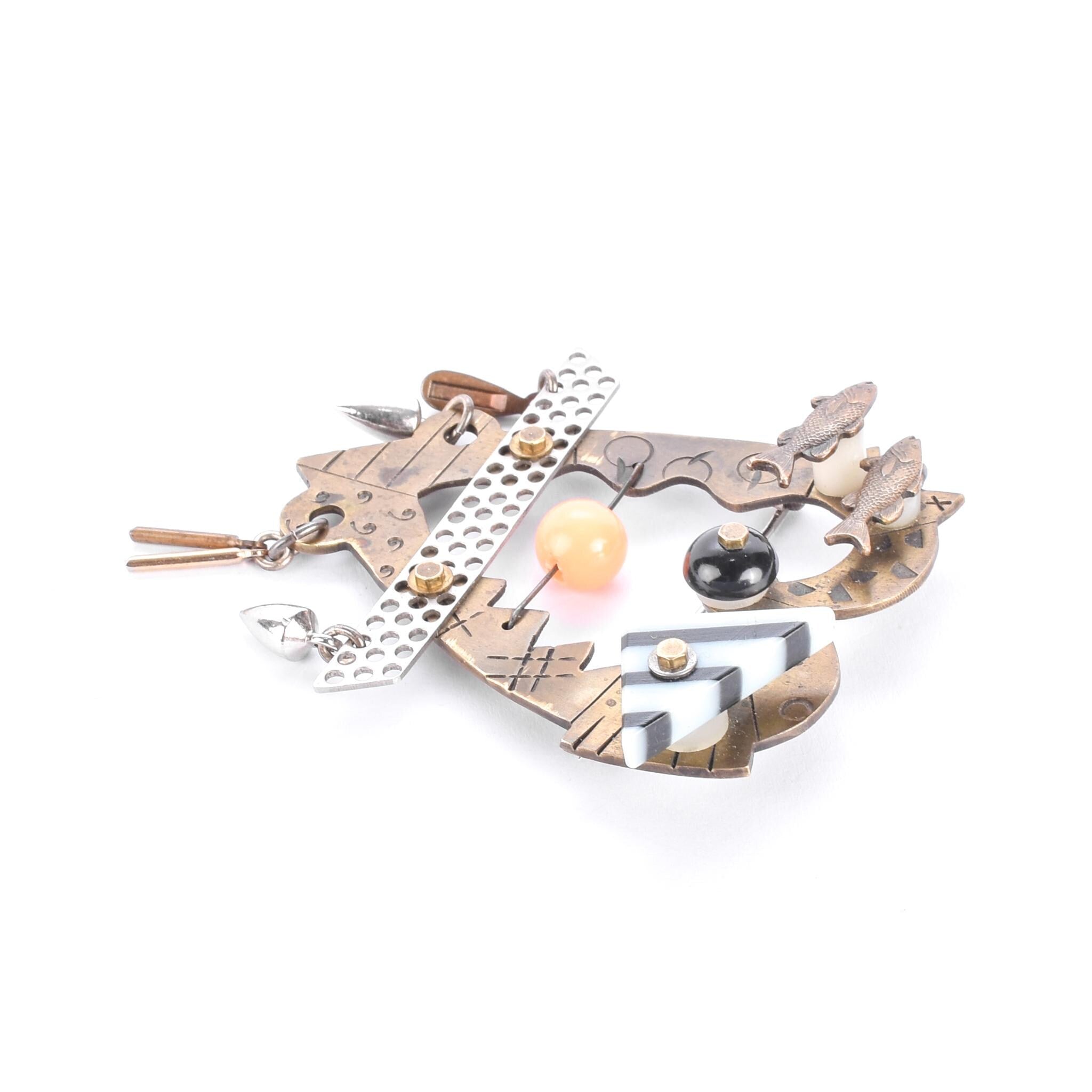 Thomas Mann Techno Romantic Heart Brooch