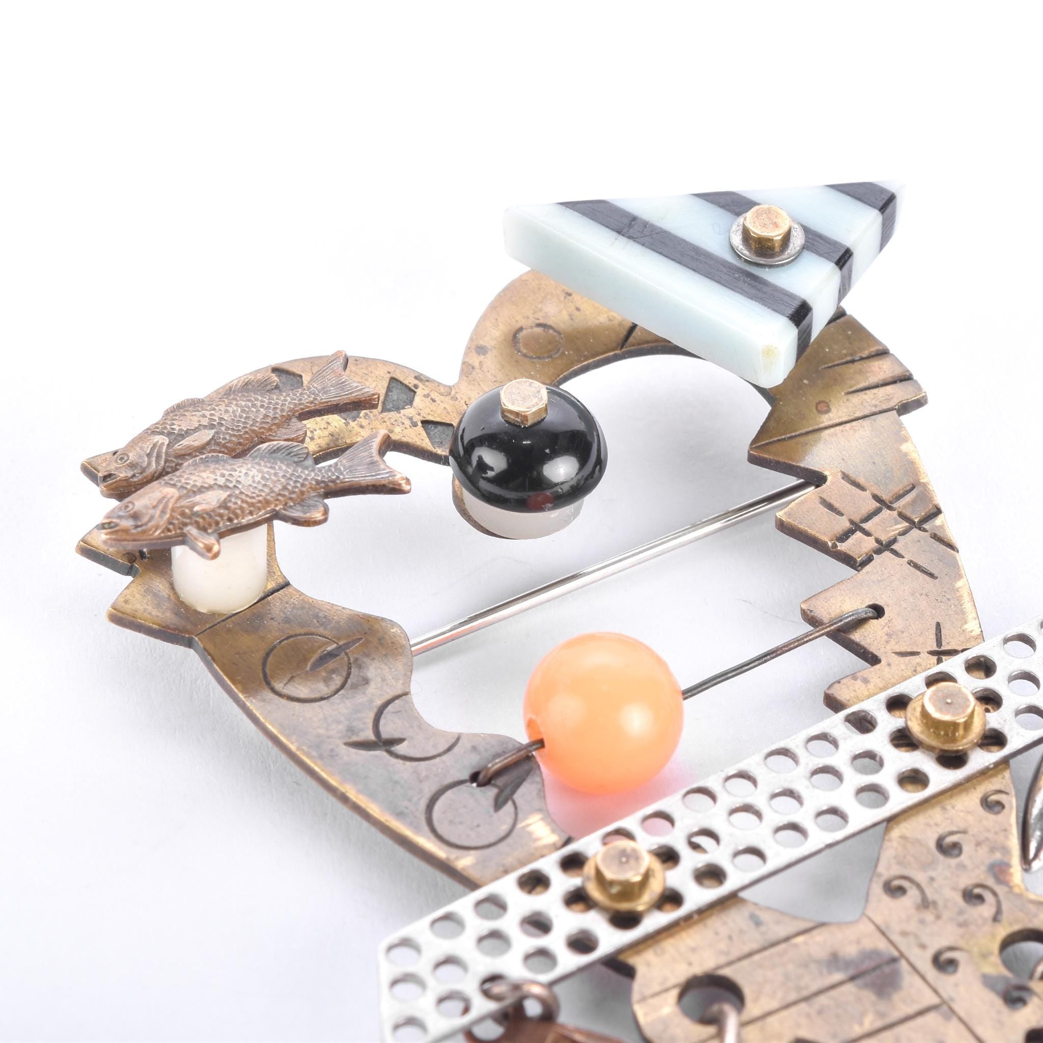 Thomas Mann Techno Romantic Heart Brooch