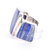 Massive Sterling Silver & Lapis Lazuli Cuff Bracelet