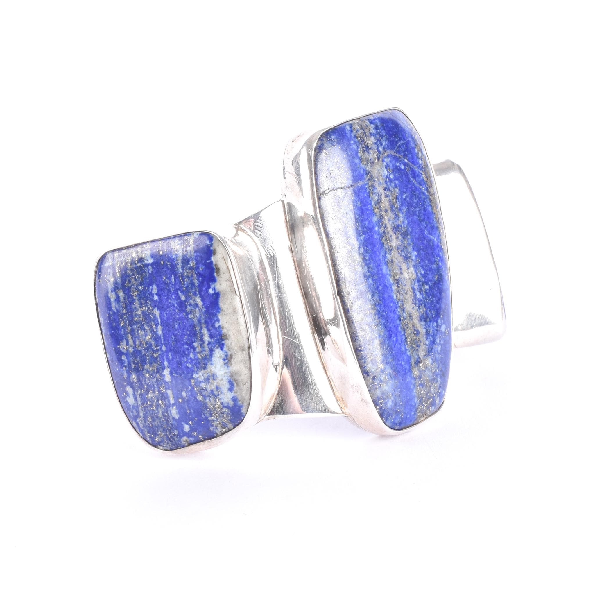 Massive Sterling Silver & Lapis Lazuli Cuff Bracelet