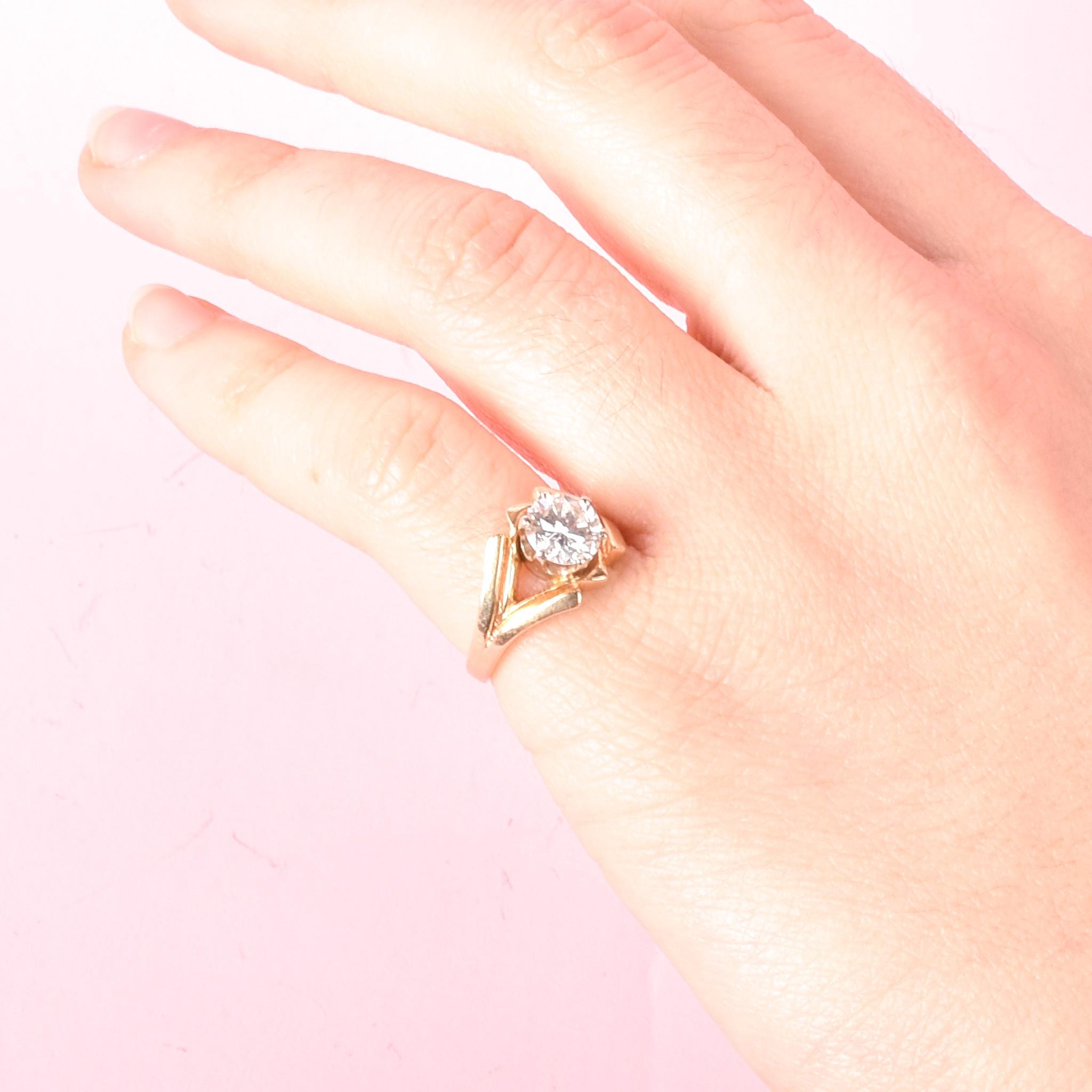 14K Gold Solitaire 1.08 CT Natural Diamond Engagement Ring