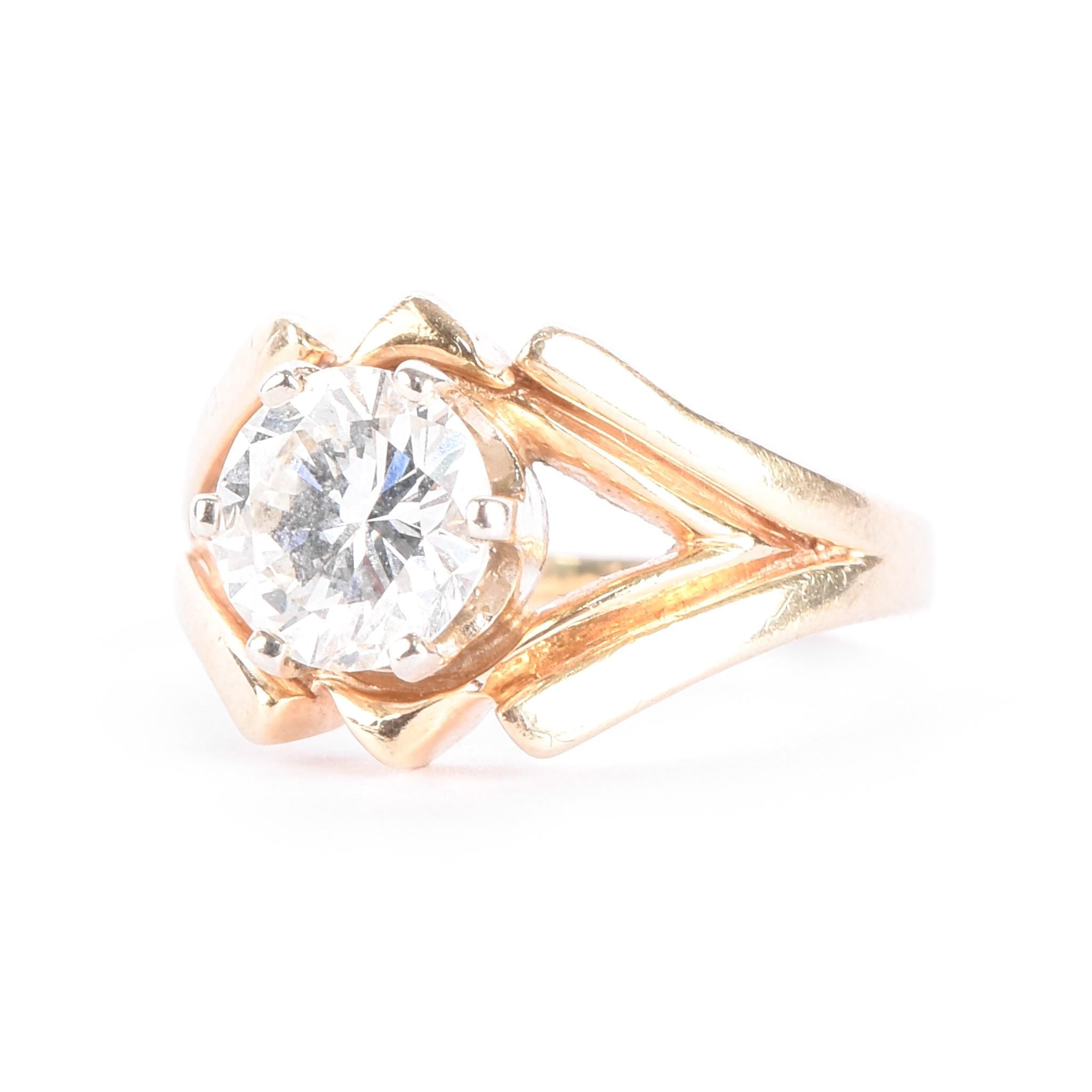14K Gold Solitaire 1.08 CT Natural Diamond Engagement Ring